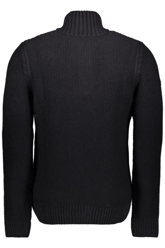 JACOB CABLE KNIT HALF ZIP M6110698A ECLIPSE NAVY